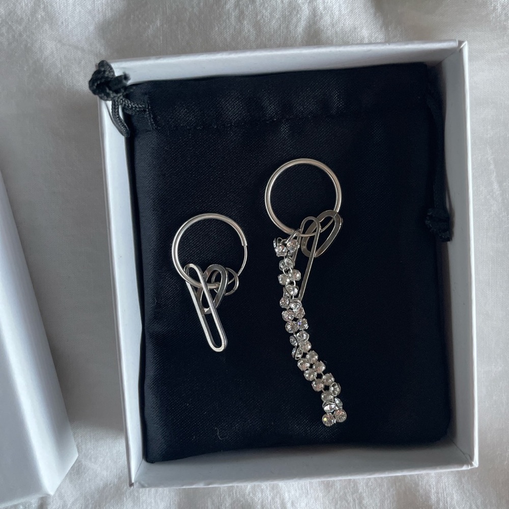 Justine Clenquet Silver Eddie Hoop Earrings